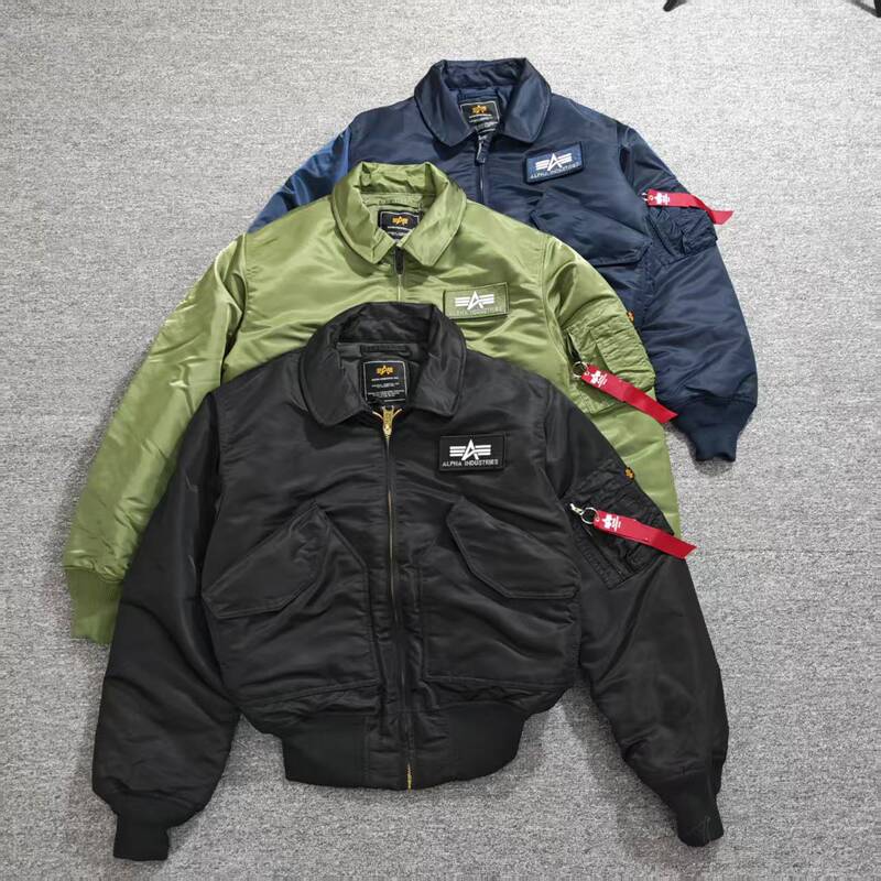 Purely Authentic Goods! Alpha Cw-45P Flight Jacket Ma1 Men's Winter Military Fan Cotton Coat, Thickened with a Turn-Down Collar for Aviators