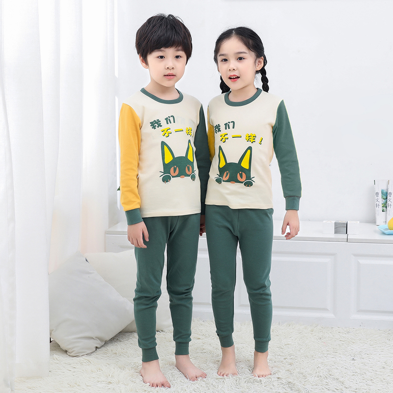 Trẻ em bông lót childrens mùa thu quần quần áo mùa thu thiết chàng trai trung niên trẻ em mùa thu cô gái mỏng pajama bông áo len.