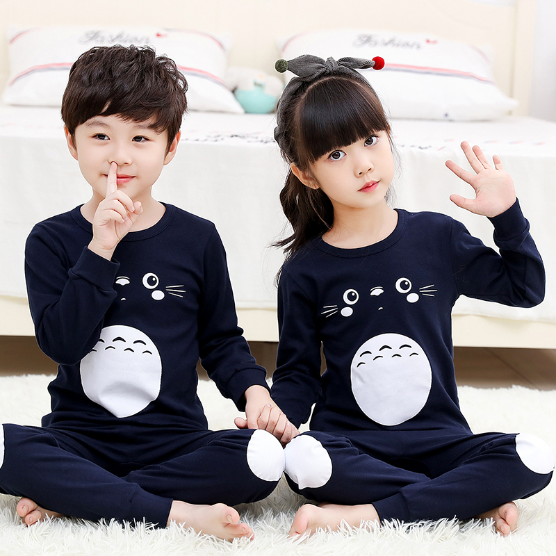 Trẻ em bông lót childrens mùa thu quần quần áo mùa thu thiết chàng trai trung niên trẻ em mùa thu cô gái mỏng pajama bông áo len.