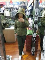 Elite tribe WWY-6529 new womens cotton clothes outdoor leisure military green cotton-padded jacket soft hooded warm cold