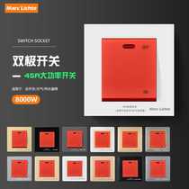 Electric water heater high power 45A double break 86 type air conditioning indicator panel curved frame switch construction site household switch