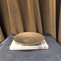 Medieval style minimalist pure copper handmade art fruit plate ornaments model living room tabletop copper tray decorations