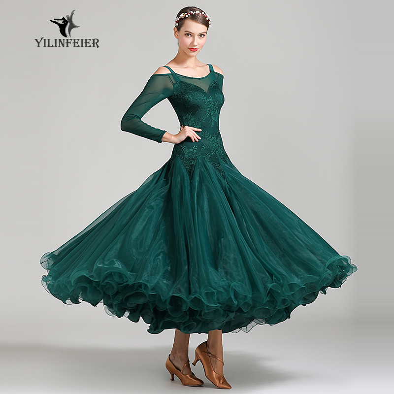 Elin Feier new adult modern dance dress 1875 dress national standard dance costume practice gown naked skirt