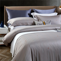 High-end 140 cotton-dyed jacquard four-piece European style Xinjiang long-staple cotton satin Model Room Villa bedding