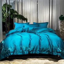 Luxury 160 horse cotton embroidered cotton four-piece set of dignified atmosphere New Chinese Villa model bedding