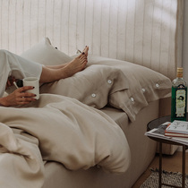 Nordic LF Austrian Lanjing Tencel four-piece set summer nude ice silk bed sheets silk slippery bedding