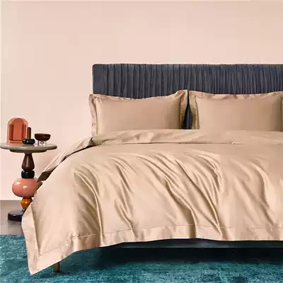 Imported 140-ped horse cotton four-piece Nordic plain plain plain cotton 120 Egyptian long-staple cotton hotel bedding