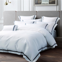 140 long-staple cotton four-piece cotton gongsatin nude sleep super soft five-star hotel six or seven sets of bedding