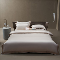 Italian simple 140 double-strand horse cotton four-piece high-grade double loose leaf edge cotton quilt cover bedding