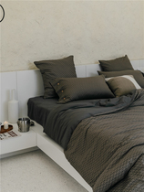 Light Extravagant Autumn Winter Pure Cotton Nude Sleep Four Pieces 100 Imported Color Weave Jacquard All Cotton Mill Wool Nordic Wind Bed Accessories