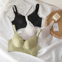 No steel ring sexy lace gathering underwear womens adjustable side breast bra 2CM top small bra thick