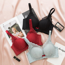 Soft and thick without steel ring small chest flat chest underwear female sexy lace thick gathering bra adjustable breast bra