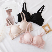 Cloud feel cotton without steel ring flat chest small bra gather thick underwear women adjusted 5CM bra AA no empty cup