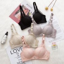Kissing cotton without steel ring Super gathering small chest flat chest underwear girl sexy lace thickened paragraph bra