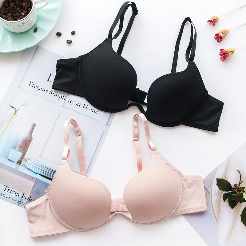 Invisible backless beautiful back underwear ladies U-shaped cross thin sexy dress bra seamless gathered neck bra