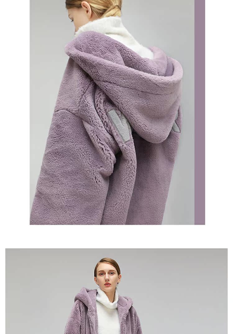 Bán trước COCOBELLA mô hình nhập cảnh Morandi màu lông sang trọng thêu nữ áo trùm đầu ấm áp CT814 - Accentuated eo áo áo khoác dạ nữ dài