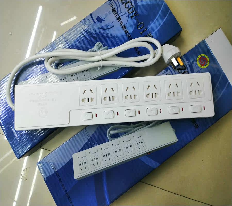 Ultra-Great-Career ZCDY-01 Type 6-Position Jack Independent Switch In Red Hei Power Isolation Socket