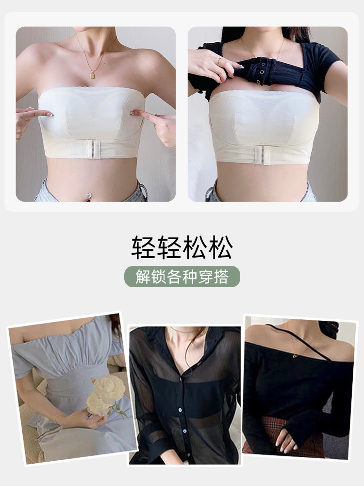 Strapless Bra for Large Busts, Minimizing Appearance, Anti-Sagging, Non-Slip, Push-Up, Lightweight, Summer Bandeau, Plus Size Bra