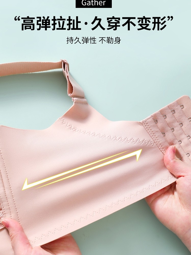 Underwear for Women with Large Busts That Makes Them Appear Smaller, Summer Thin Full-Cup Bra, Plus Size, Gathers Side Breasts, Prevents Sagging, Adjustable Type