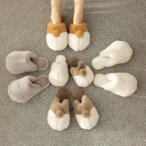 (Special offer)Puxi Corgi fluffy slippers warm cute plush household couple home cotton slippers female