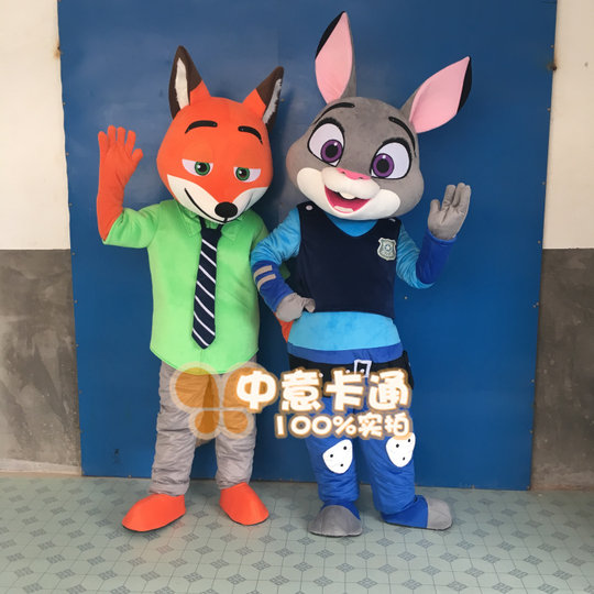 Faultier-Puppenkostüm Zootopia Cartoon-Puppenkostüm Judy Rabbit Puppenkostüm Human Wear Nick Fox