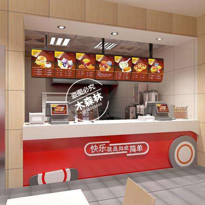 Eurostyle Milk Tea Shop Luminous Character Cashier Counter Burger Pizza Shop Front Desk Chicken Steak Reception Desk Tea Drink Fast Food