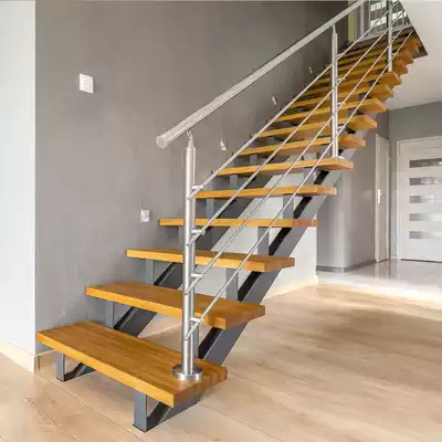 Stainless steel stair handrail guardrail wear brushed sunshine simple column modern fashion glass railings beautiful and firm