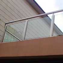  Stair handrail Balcony guardrail railing Glass stainless steel column Villa outdoor indoor modern household fence