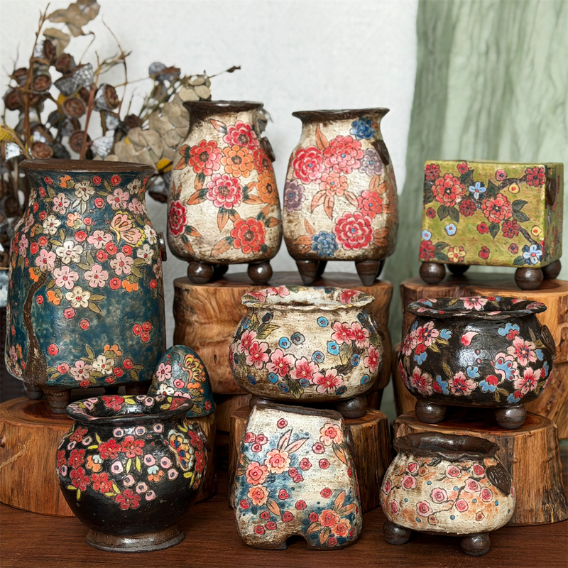Yogurt Flower Pot Fairy-Style Korean-Style Rhinestone-Embellished Hand-Painted Vintage Glazed Flower Succulent Pot Breathable Purple Clay Free Shipping Yogurt Flower Pot Fairy-Style Korean-Style Rhinestone-Embellished Hand-Painted Vintage Glazed Flower Succulent Pot Breathable Purple Clay Free Shipping