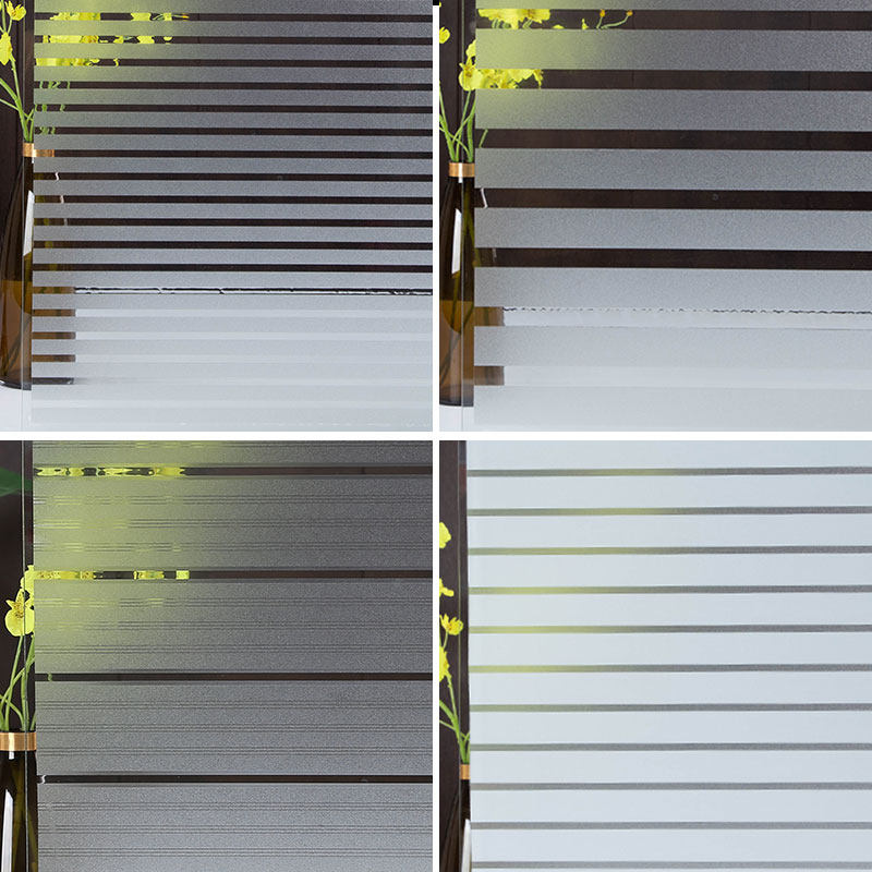 Electrostatic frosted window film sliding door partition anti-collision waistline office stripe sticker window translucent sunscreen film