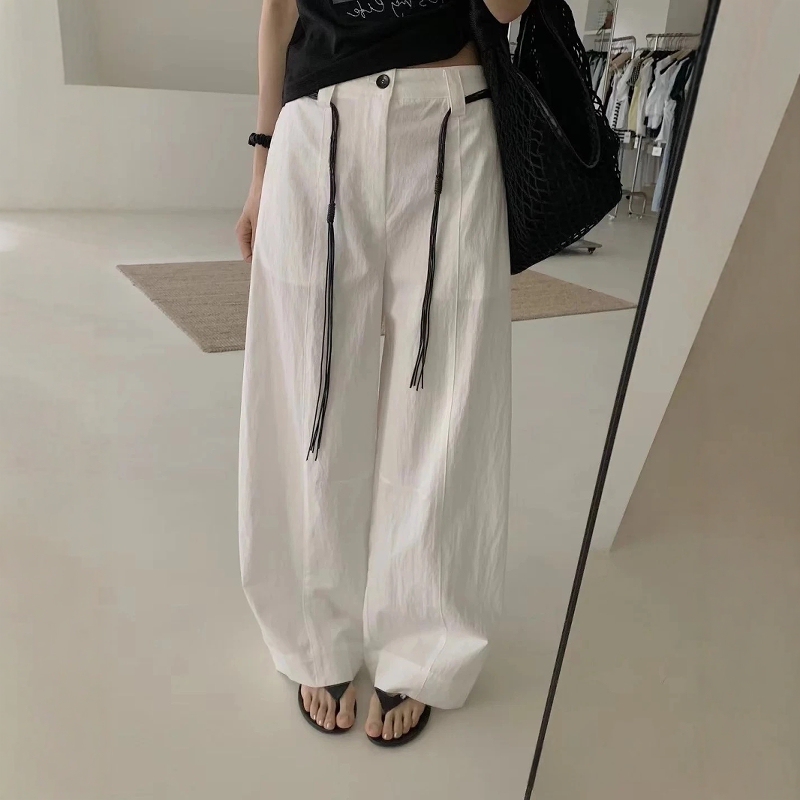 Quick-Drying Wide-Leg Pants for Women 2026 European Style Summer New Loose Slimming Casual Versatile Straight-Leg Floor-Length Pants Trendy Quick-Drying Wide-Leg Pants for Women 2026 European Style Summer New Loose Slimming Casual Versatile Straight-Leg Floor-Length Pants Trendy