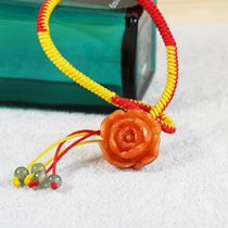 Zhenxinzhen to du home design Tibetan-style nine-by diamond knot red rope carved peony blossoms Jade clear C