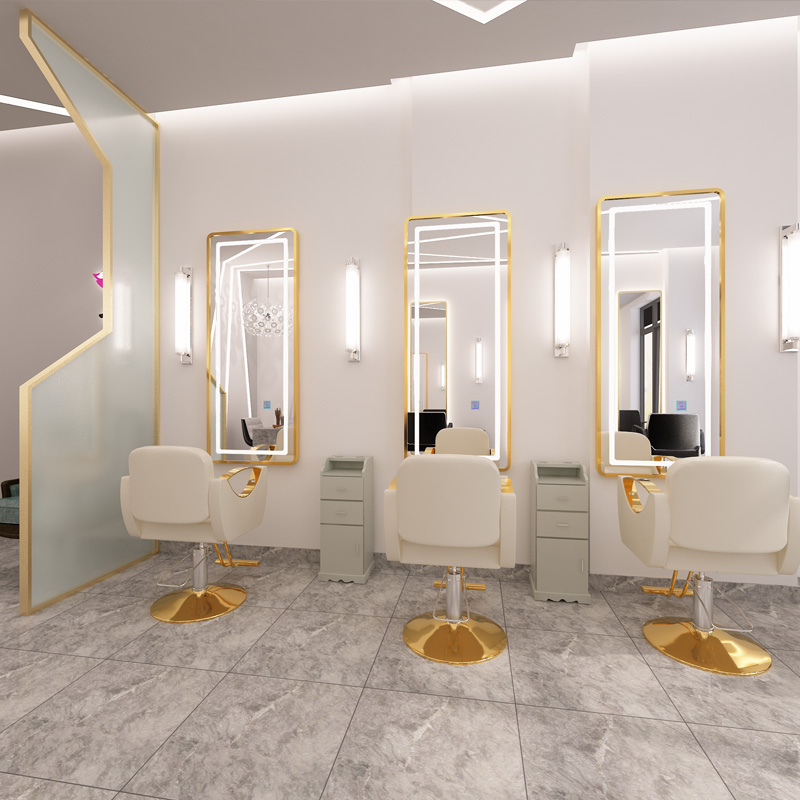 Baiku Shop Mirror Mirror Mirror with Lighting Cosmetic Mirror Single-facade Mirror LED One-size Red Hair