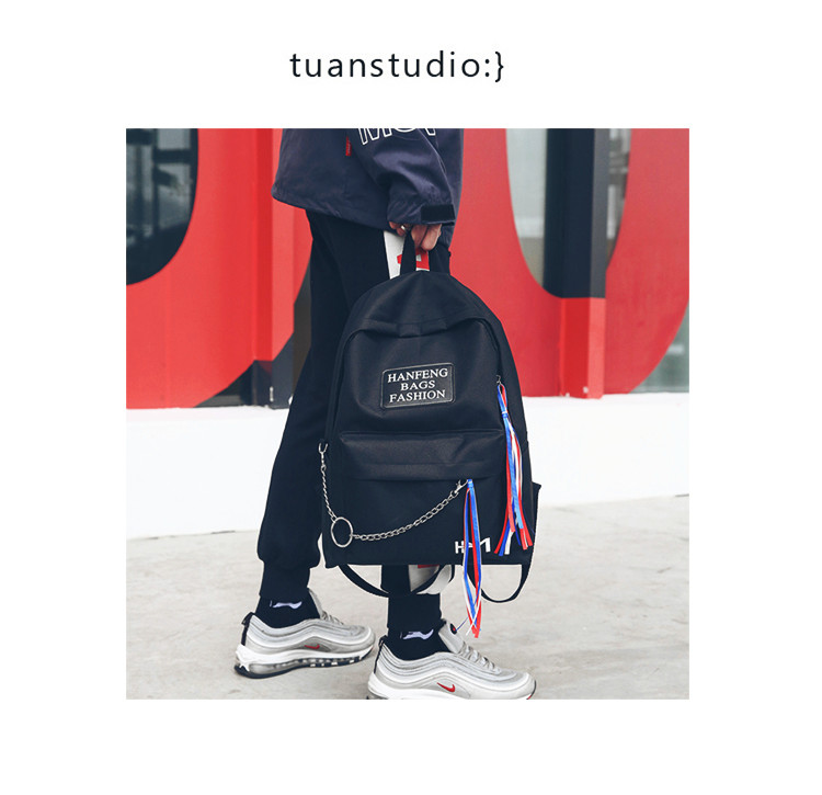 Túi đi học nữ phiên bản Hàn Quốc của thủy triều Harajuku ulzzang học sinh trung học ba lô Hồng Kông gió hoang đôi vợ chồng túi vải nam balo da bò