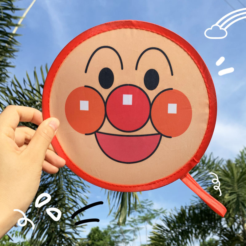 Cute Cartoon Summer Bread Superman Fan folding group fan portable Mini small round fan student children