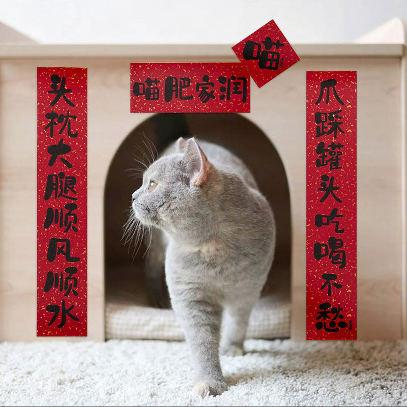 Creative Personality Tiger Year 2022 Fun Little Couplets STICKERS New Year Decorative Doors FUNNY COLLAGE WINDOW STICKER