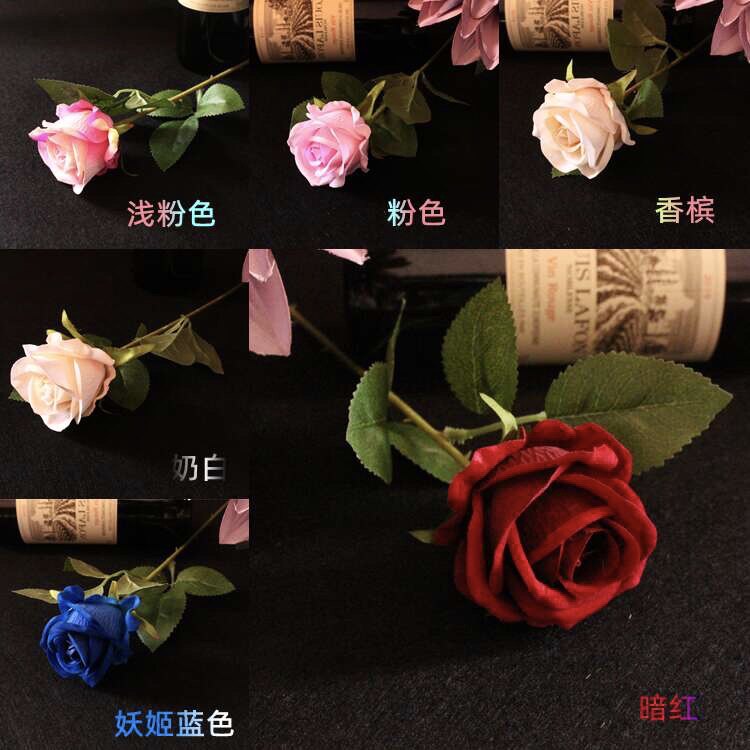 厂家仿真单支玫瑰花束假花绢花干花家居装饰客厅卧室餐桌摆件婚庆详情5
