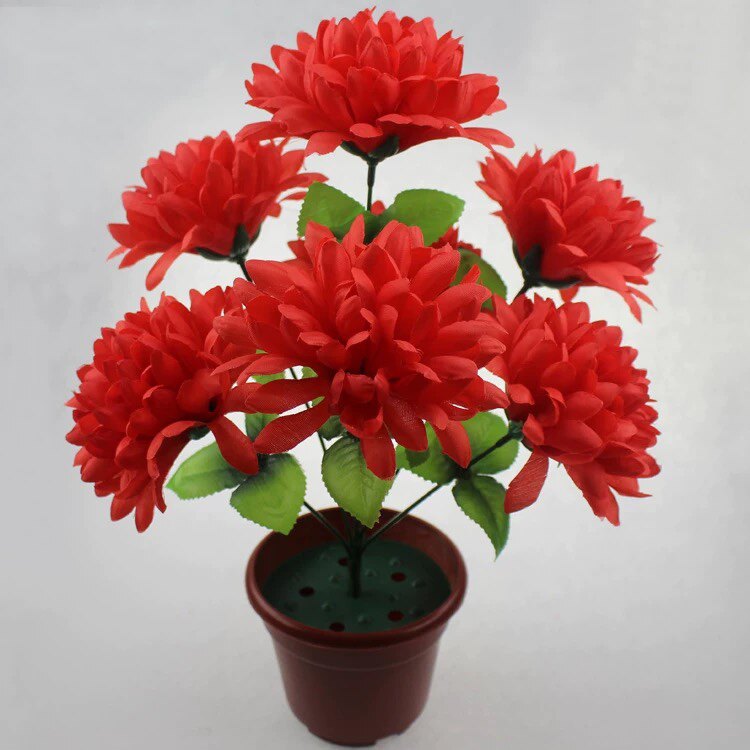 7头菊花清明仿真墓地装饰祭祀扫墓塑料绢花假花盆栽陵园花束详情8