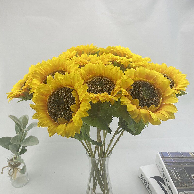 向日葵仿真花客厅摆设塑料假花摆件装饰品餐桌干花拍照道具大花束详情7