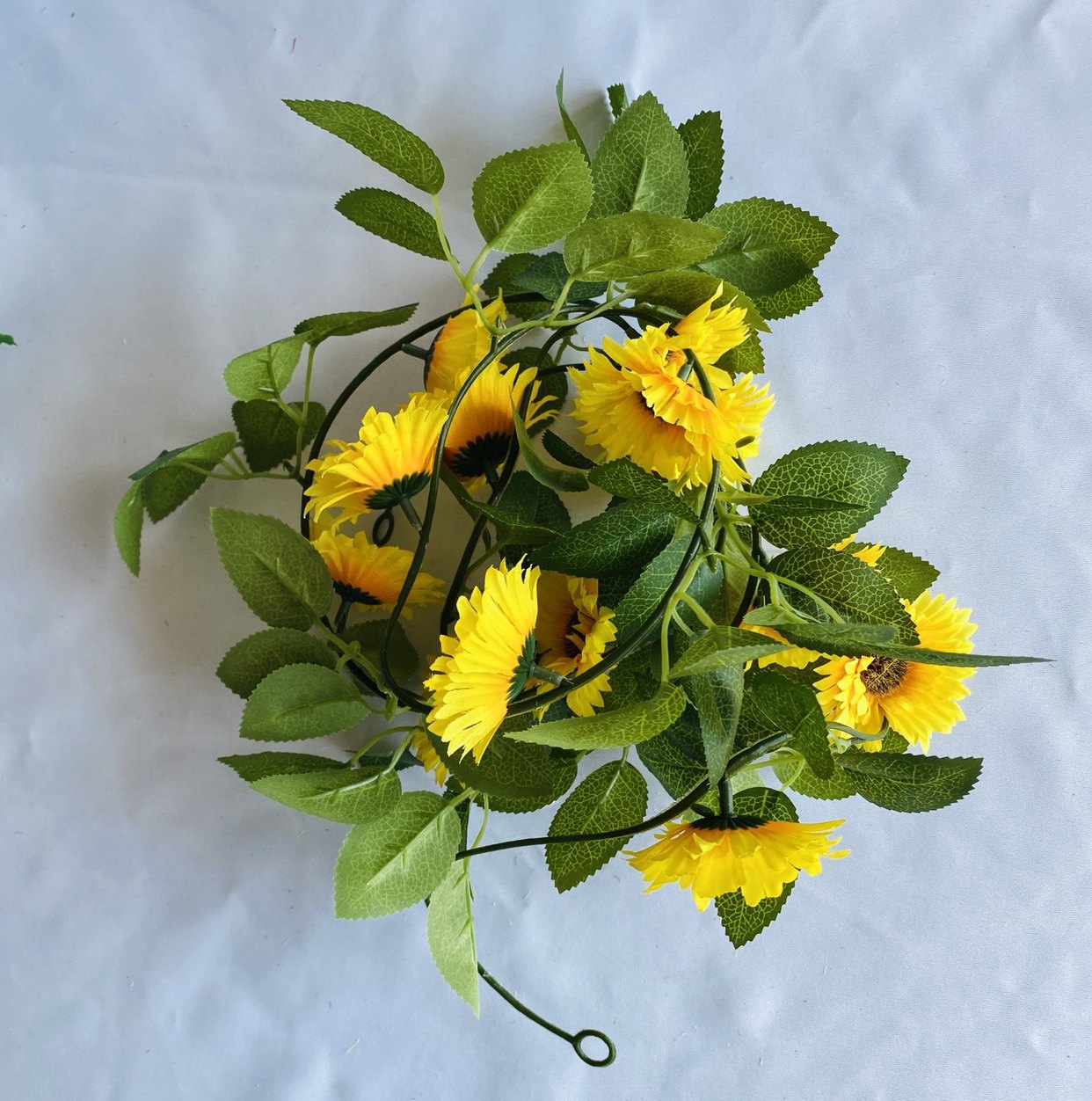 仿真花单只挂壁花艺太阳花藤假花藤绢蔓室内壁挂空调管道遮挡装饰详情8