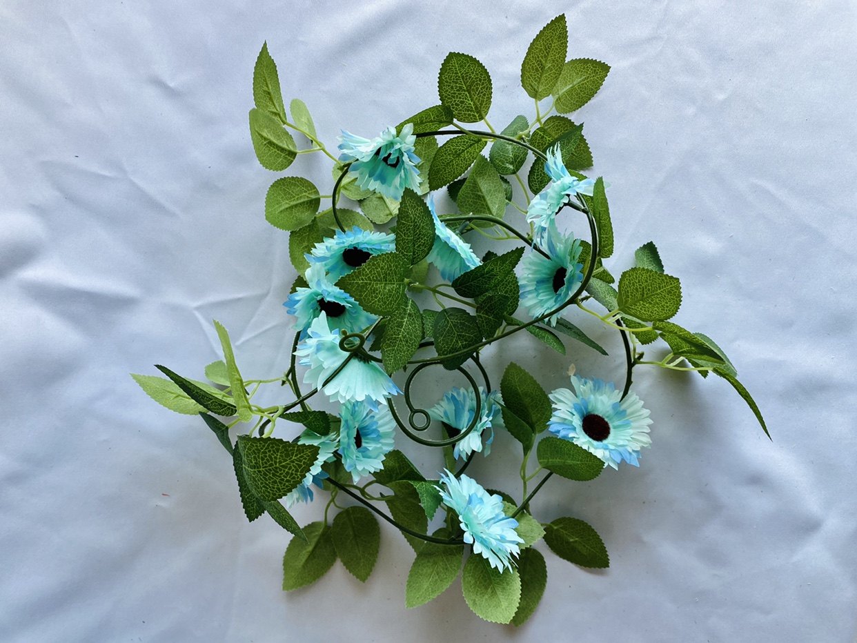 仿真花单只挂壁花艺太阳花藤假花藤绢蔓室内壁挂空调管道遮挡装饰详情9