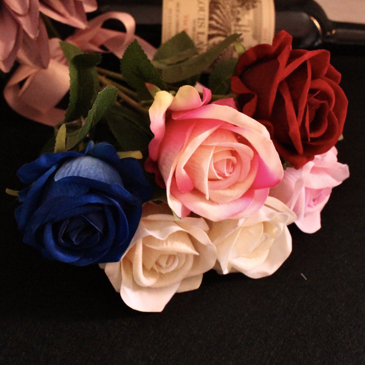 厂家仿真单支玫瑰花束假花绢花干花家居装饰客厅卧室餐桌摆件婚庆详情17