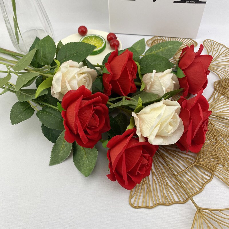 仿真单支玫瑰花束假花绢花干花家居装饰客厅卧室餐桌摆件婚庆拍照详情2