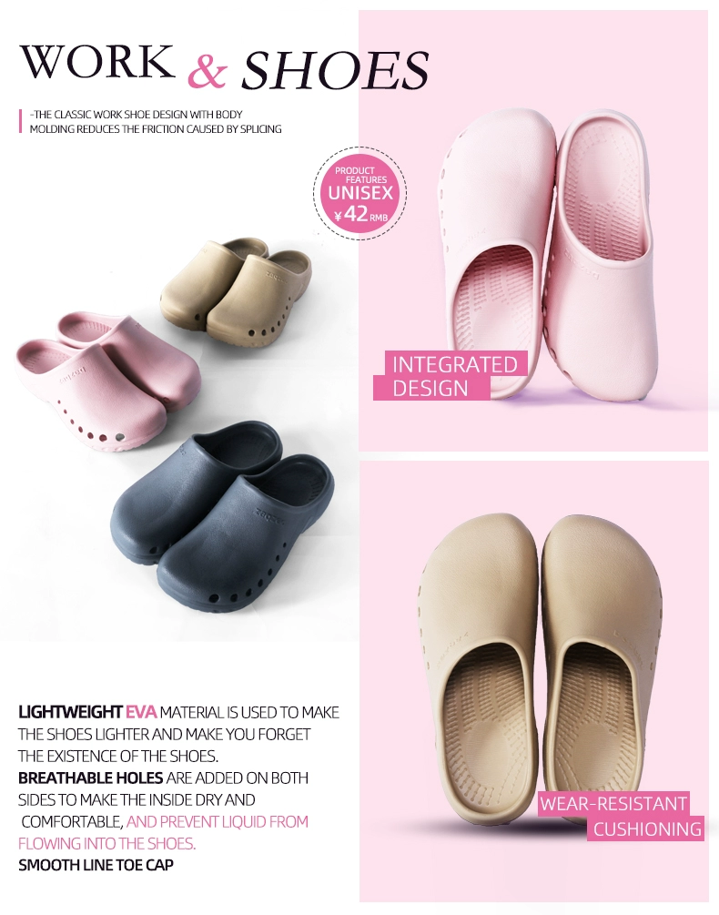 Operating room slippers for women, anti-slip thick-soled toe-toe shoes for men, doctors and nurses, anti-needle soft-soled hole-in-the-wall shoes for medical use