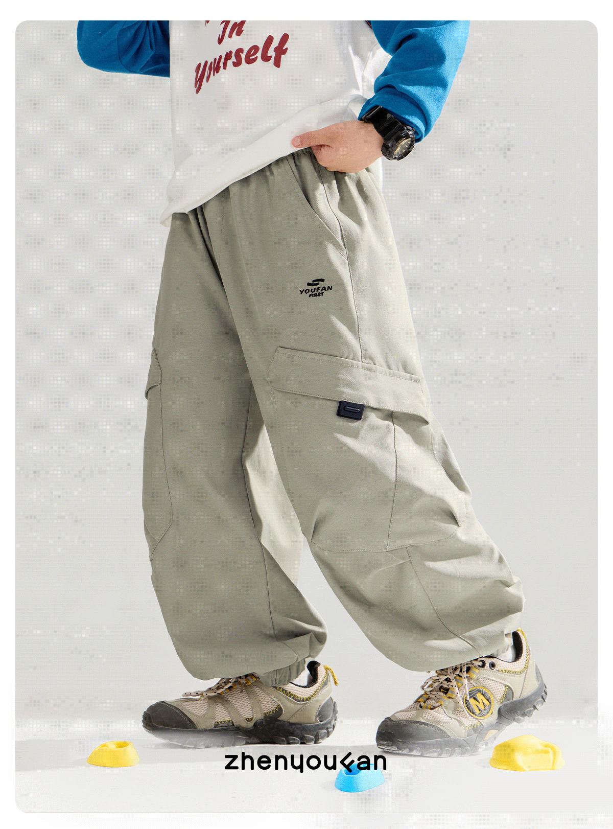 Zhen Youfan Boys' Pants Autumn New Style Children's Cargo Pants Spring and Autumn Big Boys' Long Pants Autumn Outdoor Hiking Pants — 3