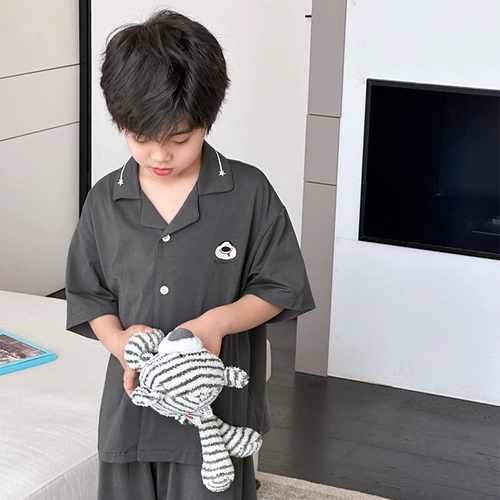 Летняя одежда, пижама, детский летний комплект, короткий рукав