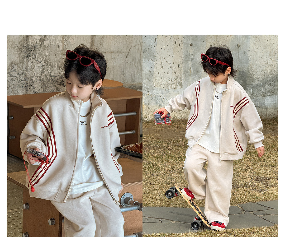 Boys' Sweatshirt Long-Sleeve T-Shirt White Base Shirt Early Autumn 2026 New Style for Older Children Boys' Top Clothing Outfit — 30