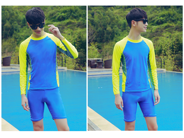 Thanh niên Áo tắm Boy Big Boy Plus Phân bón Cộng với Kích cỡ Chia Suit Quần short Sinh viên Nam dài tay Đồ bơi quần bơi nam speedo chính hãng