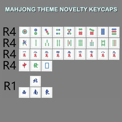 Sparrow keycaps, Mahjong keycaps, Sparrow God keycaps, personalized keycaps, cherry height, pbt, thermal sublimation R4