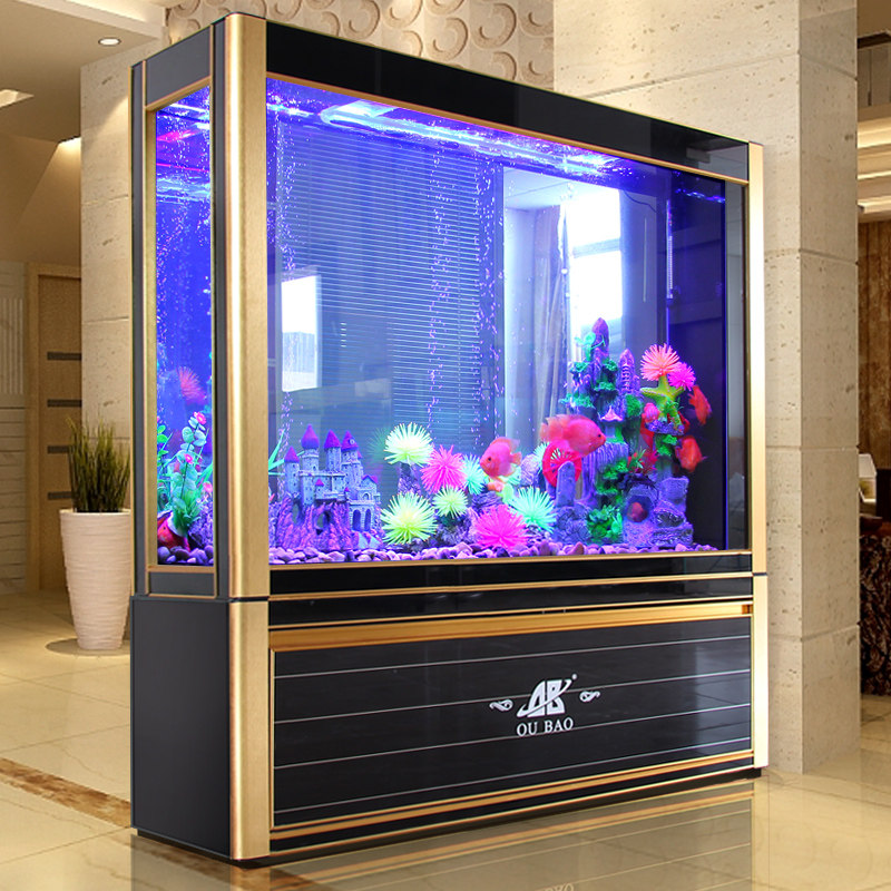 OBaojin Dragon Fish Tank Large Glass Screen Xuanguan Aquarium Sloth Person Small Home Floor Living Room Large Fish Tank-Taobao